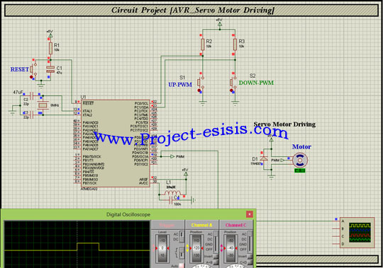 پروژه برنامه نویسی کنترل موتور سرو Servo Motor Driving توسط میکروکنترلر AVR